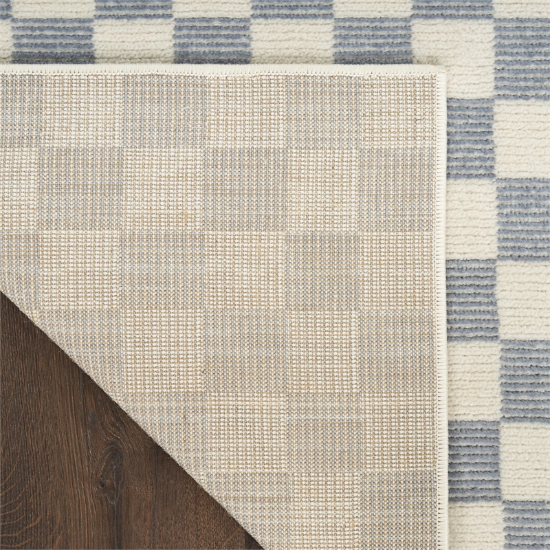 Nourison Home Serenity Home 6' x 9' Polyester Ivory Blue Area Rug