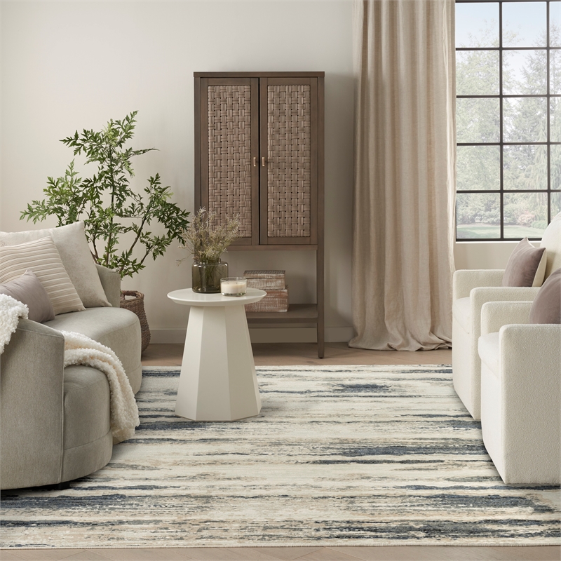 Nourison Home Serenity Home 8' x 10' Polyester Blue Multicolor Area Rug