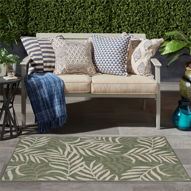 Nourison Home Washable Charm 4' x 6' Polyester Blue Ivory Area Rug