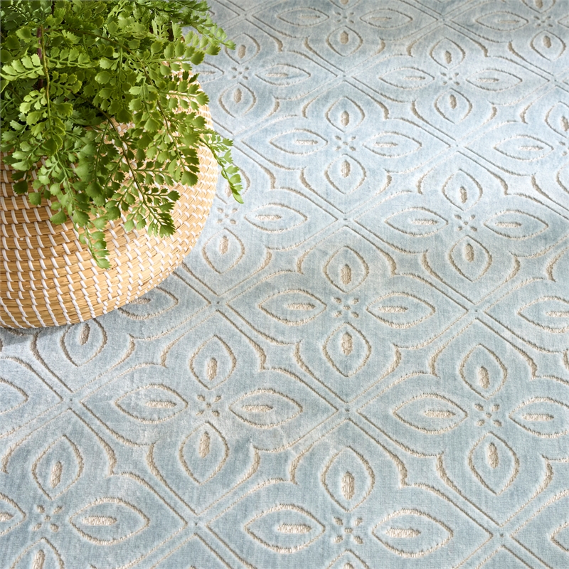 Nourison Home Washable Charm 4' x 6' Polyester Blue Ivory Area Rug