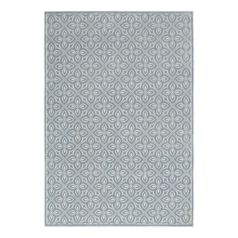 Nourison Home Washable Charm 4' x 6' Polyester Blue Ivory Area Rug