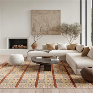 Nourison Home Nordic 8' x 10' Polyester Rust Multicolor Area Rug