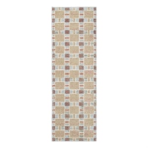 Nourison Home Nordic 6' Runner Polyester Rust Multicolor Area Rug
