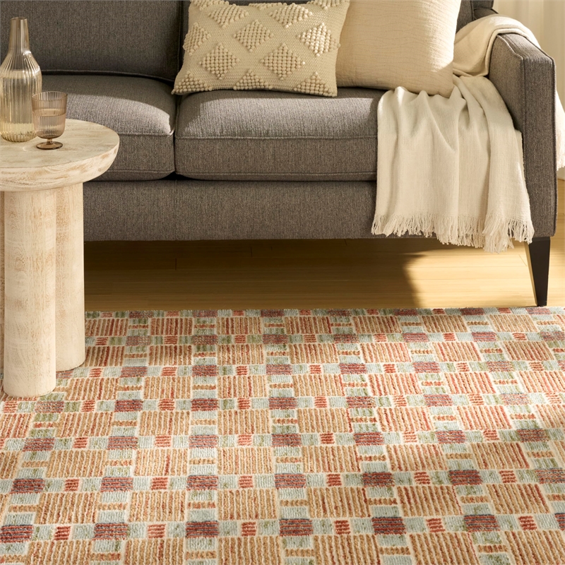 Nourison Home Nordic 5' x 7' Polyester Rust Multicolor Area Rug