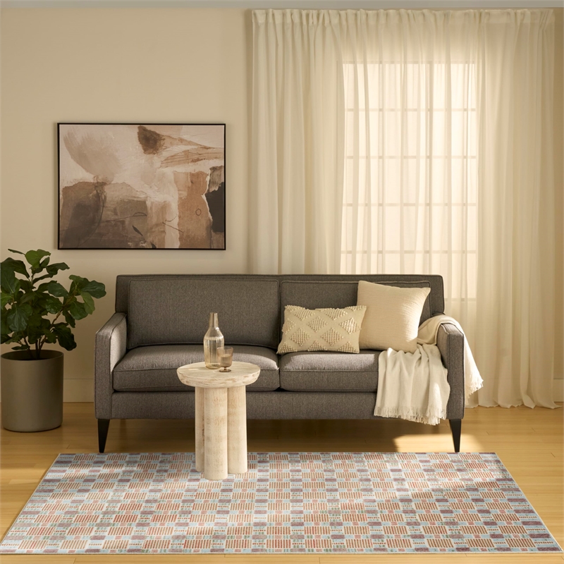 Nourison Home Nordic 5' x 7' Polyester Rust Multicolor Area Rug