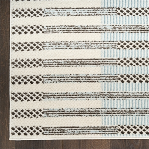 Nourison Home Nordic 5' x 7' Polyester Ivory Blue Area Rug