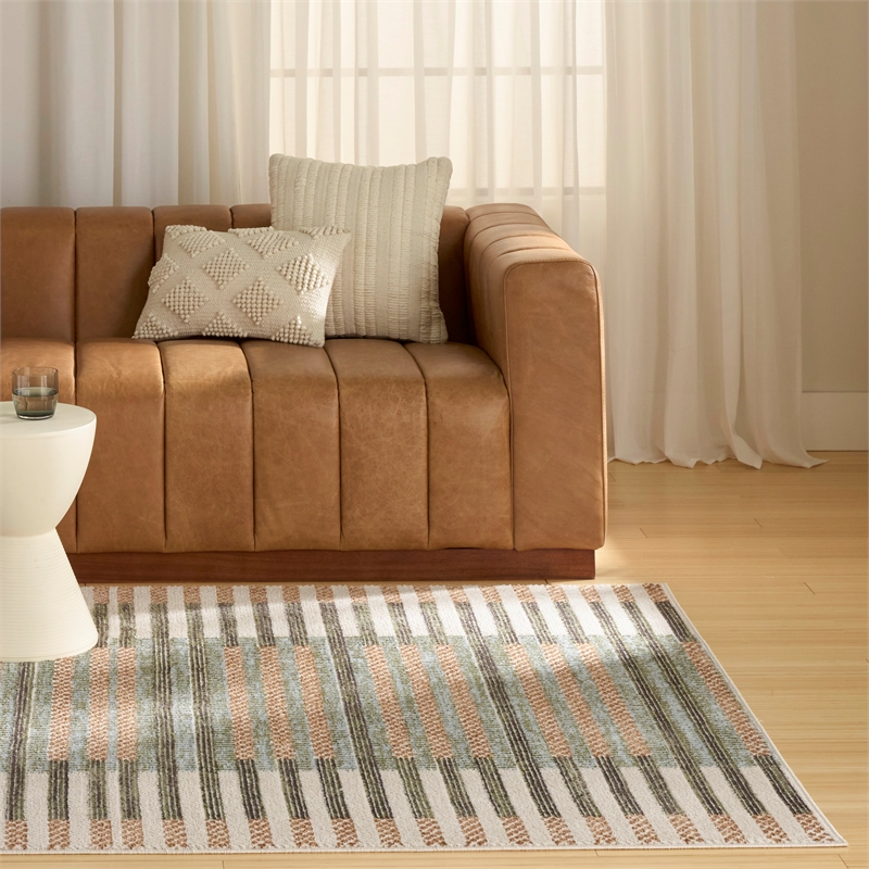 Nourison Home Nordic 5' x 7' Polyester Ivory Multicolor Area Rug