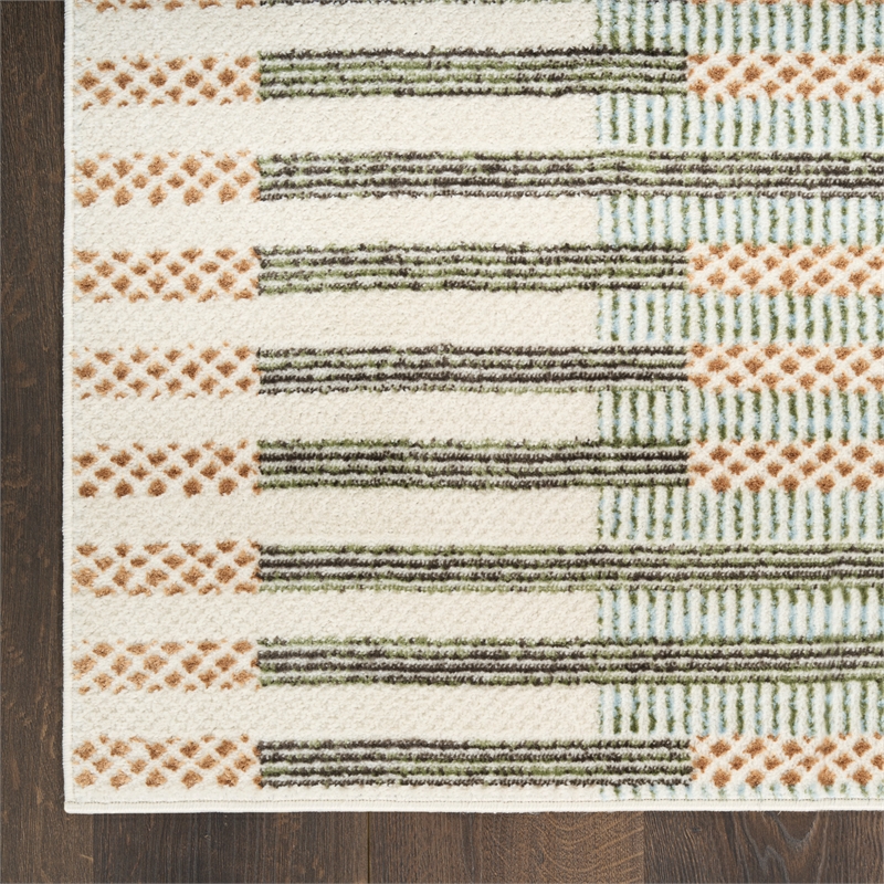 Nourison Home Nordic 5' x 7' Polyester Ivory Multicolor Area Rug