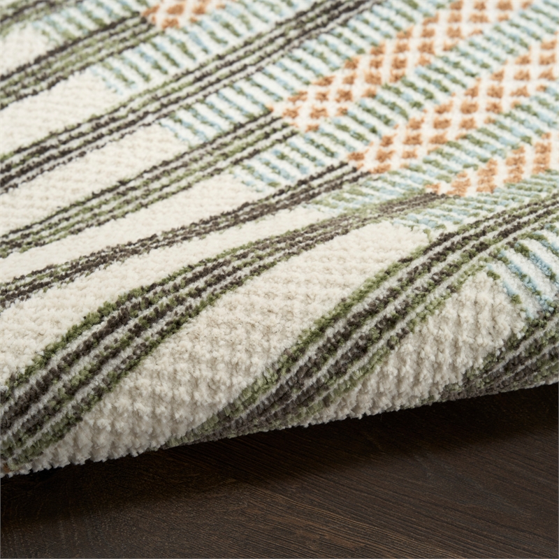 Nourison Home Nordic 5' x 7' Polyester Ivory Multicolor Area Rug