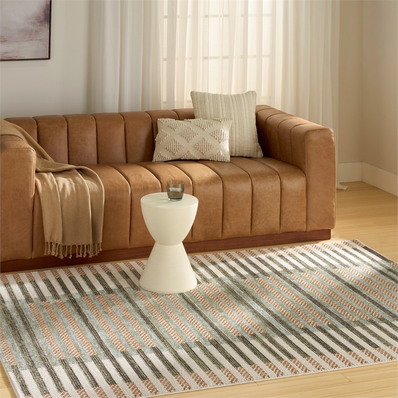 Nourison Home Nordic 5' x 7' Polyester Ivory Multicolor Area Rug