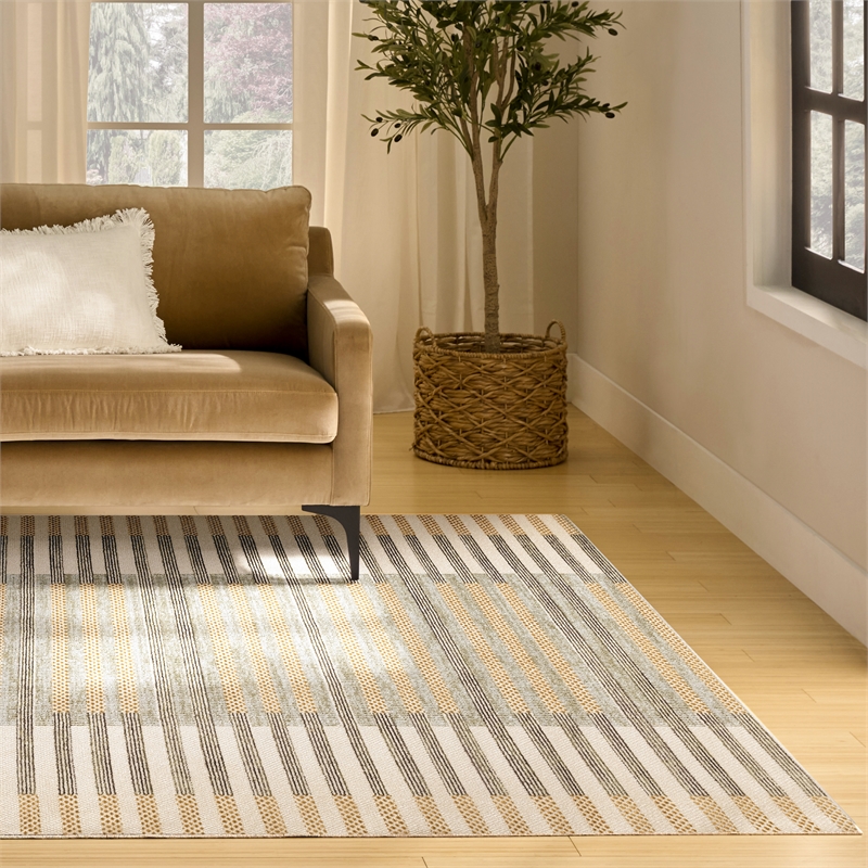 Nourison Home Nordic 8' x 10' Polyester Ivory Multicolor Area Rug