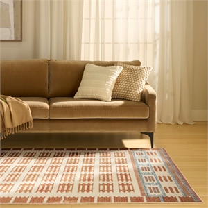 Nourison Home Nordic 5' x 7' Polyester Ivory Rust Area Rug