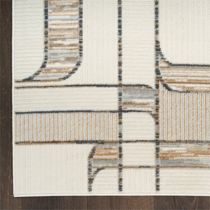 Nourison Home Nordic 5' x 7' Polyester Ivory Multicolor Area Rug