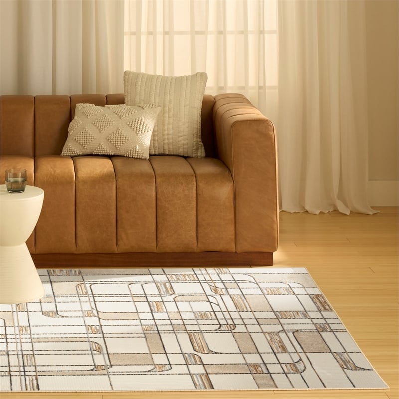 Nourison Home Nordic 5' x 7' Polyester Ivory Multicolor Area Rug