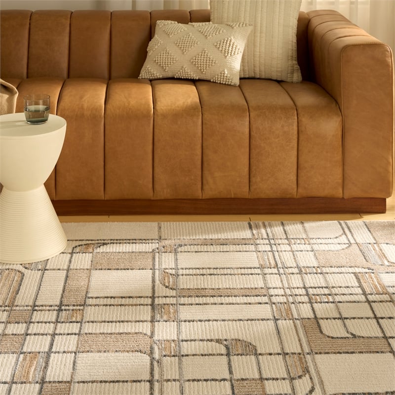 Nourison Home Nordic 5' x 7' Polyester Ivory Multicolor Area Rug