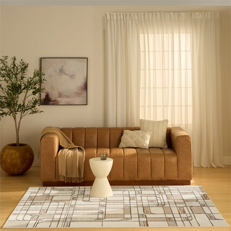 Nourison Home Nordic 5' x 7' Polyester Ivory Multicolor Area Rug