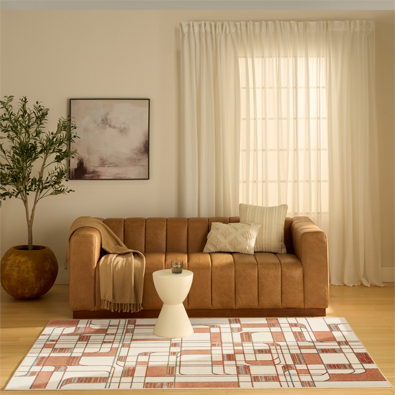 Nourison Home Nordic 5' x 7' Polyester Ivory Rust Area Rug