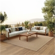 Nourison Positano 6' x 9' Beige Fabric Modern Rug