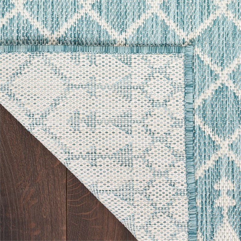 nourison positano 9' x 12' fabric aqua area rug