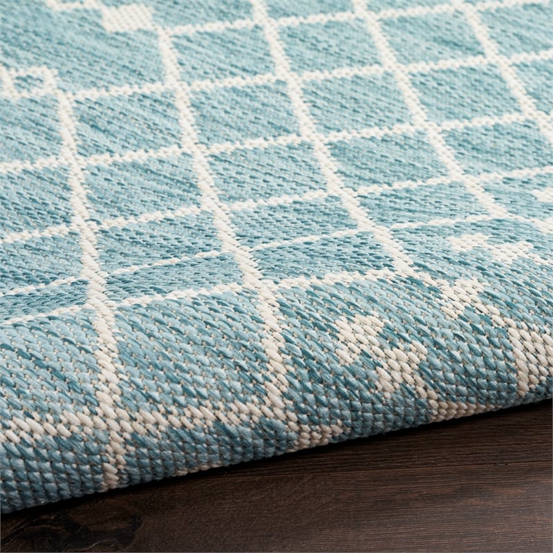 nourison positano 9' x 12' fabric aqua area rug