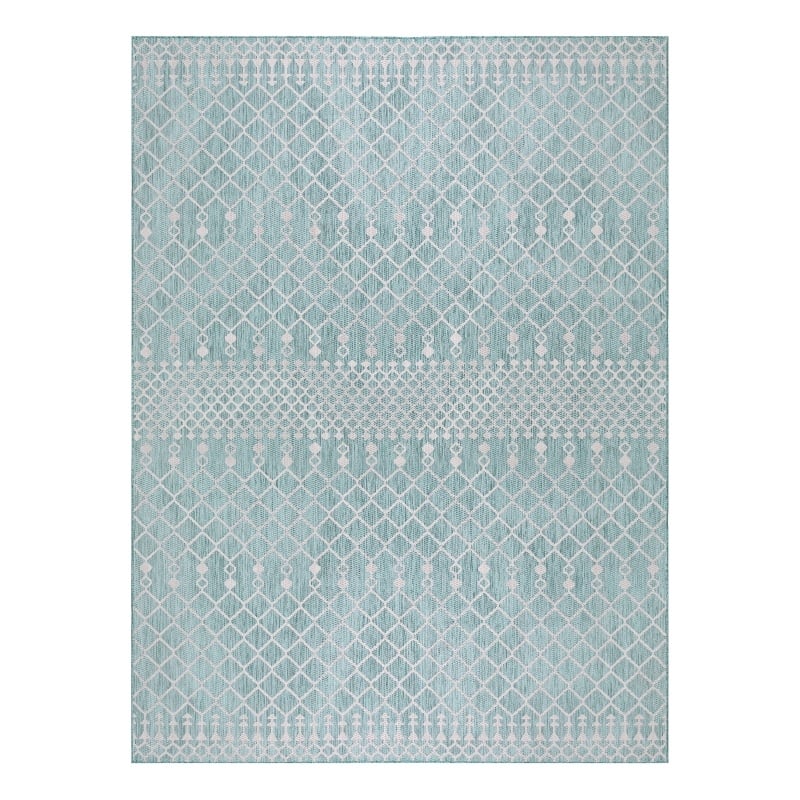 Nourison Positano 9' x 12' Fabric Aqua Area Rug
