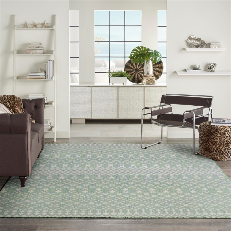 Nourison Positano 8' x 10' Fabric Blue Green Area Rug