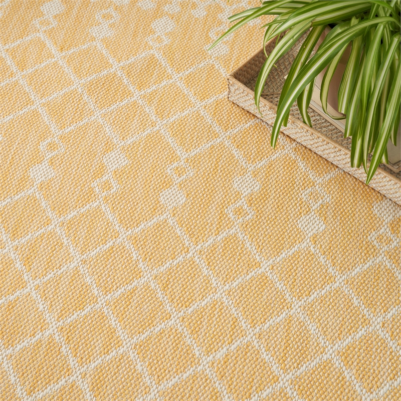 Nourison Positano 6' x 9' Fabric Yellow Area Rug