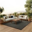 Nourison Positano 7' x 10' Fabric Black Ivory Area Rug