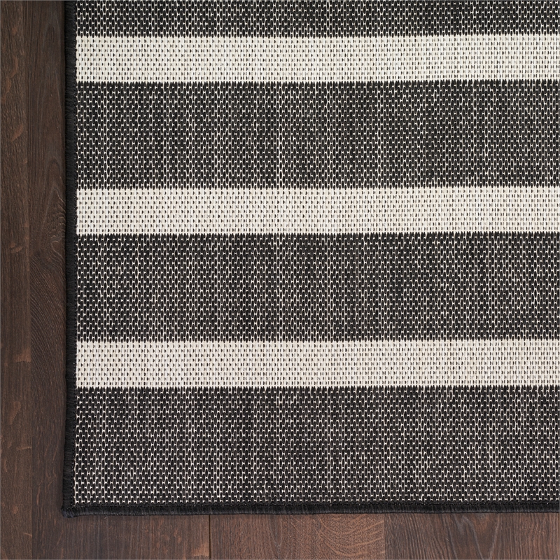 Nourison Positano 8' x 10' Fabric Black Ivory Area Rug