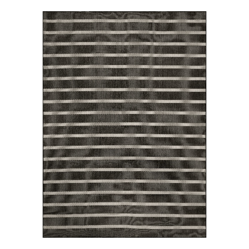 Nourison Positano 9' x 12' Fabric Black Ivory Area Rug