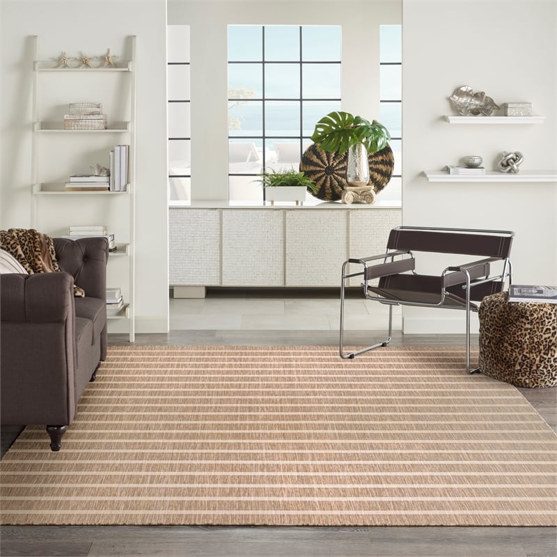 Nourison Positano 9' x 12' Fabric Beige Ivory Area Rug