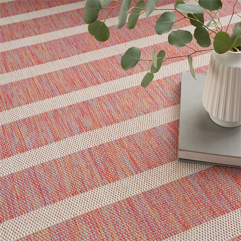 Nourison Positano 7' x 10' Fabric Rainbow Ivory Area Rug