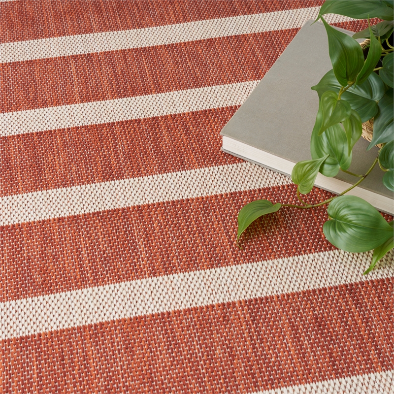 Nourison Positano 9' x 12' Fabric Terracotta Area Rug