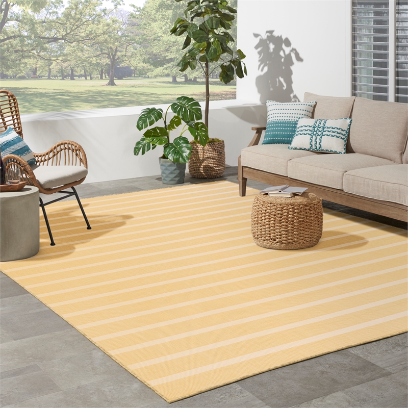 Nourison Positano 8' x 10' Fabric Yelow Ivory Area Rug