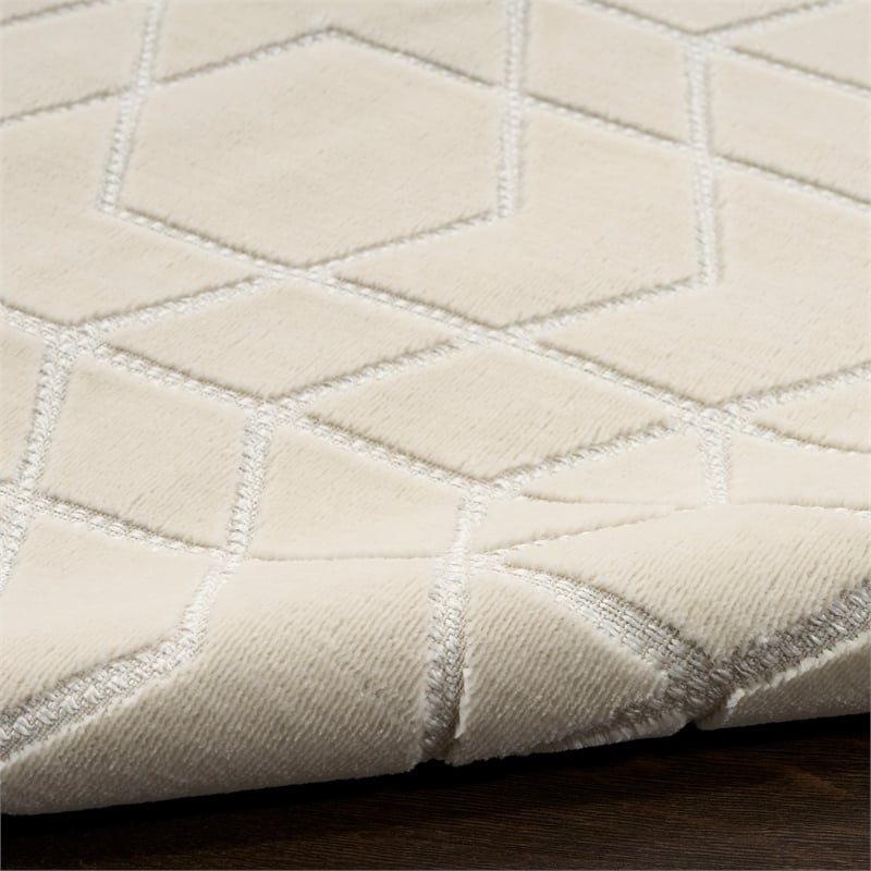 Nourison Home Washable Charm 4' x 6' Polyester Ivory Area Rug