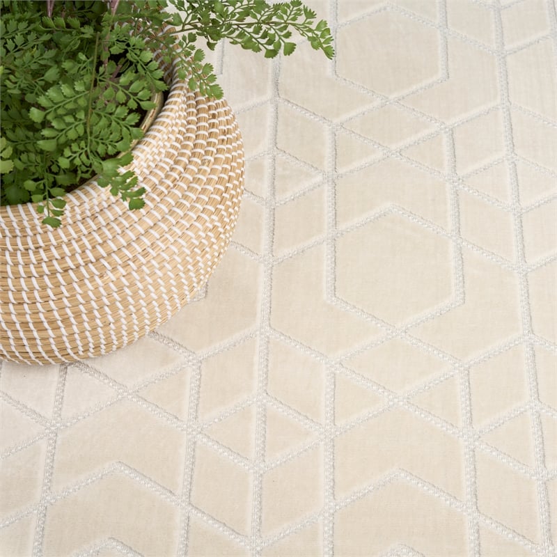 Nourison Home Washable Charm 4' x 6' Polyester Ivory Area Rug