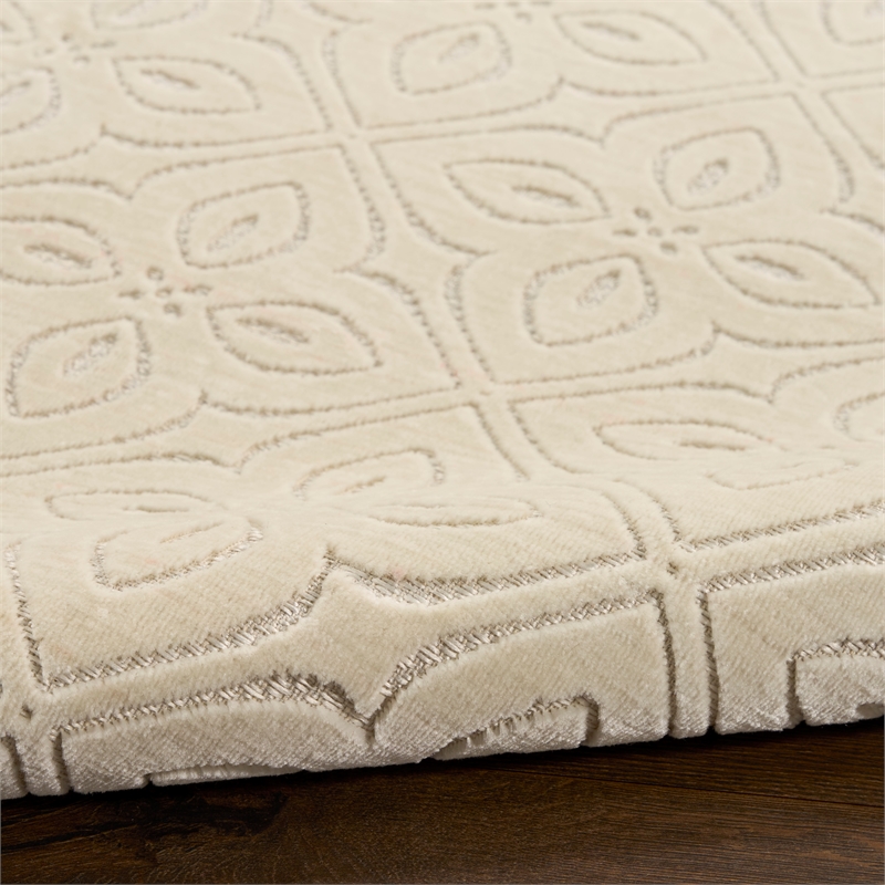 Nourison Home Washable Charm 4' x 6' Polyester Ivory Area Rug