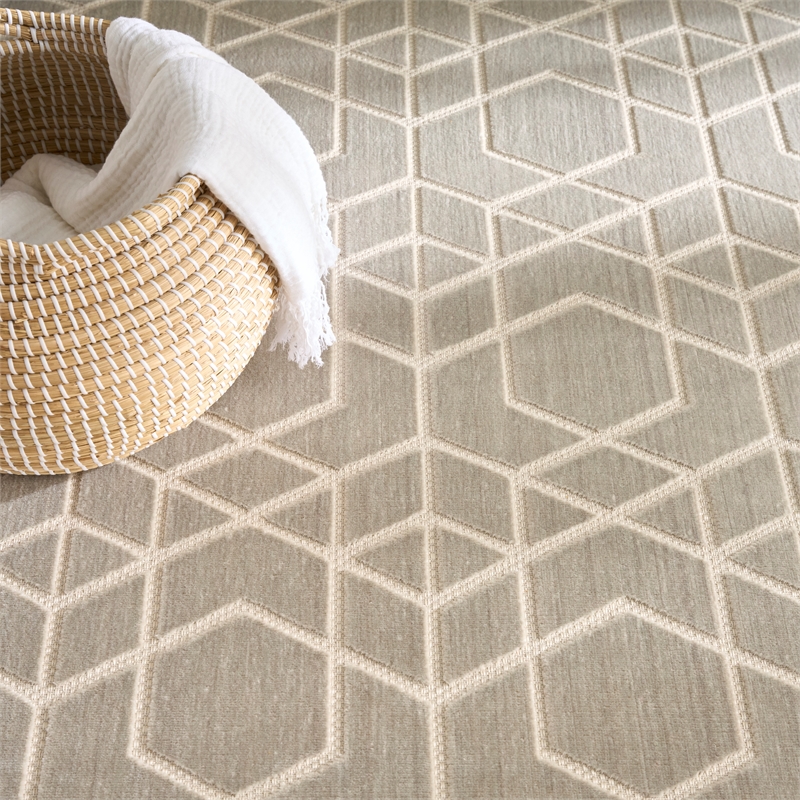 Nourison Home Washable Charm 4' x 6' Polyester Silver Ivory Area Rug
