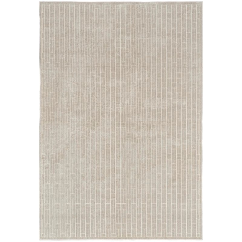 Nourison Home Washable Charm 4' x 6' Polyester Silver Ivory Area Rug