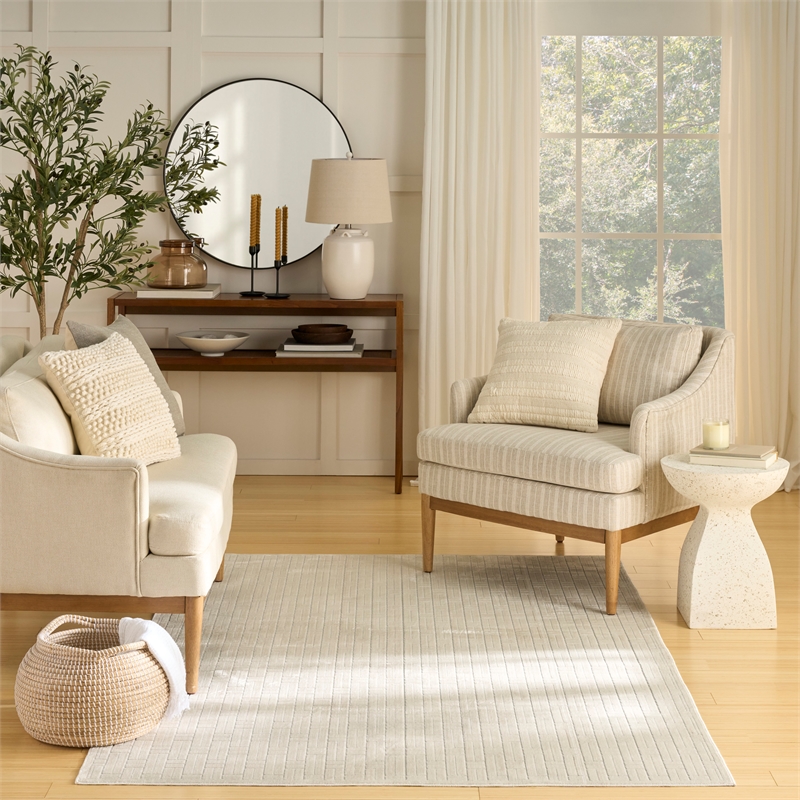 Nourison Home Washable Charm 4' x 6' PolyesterIvory Area Rug