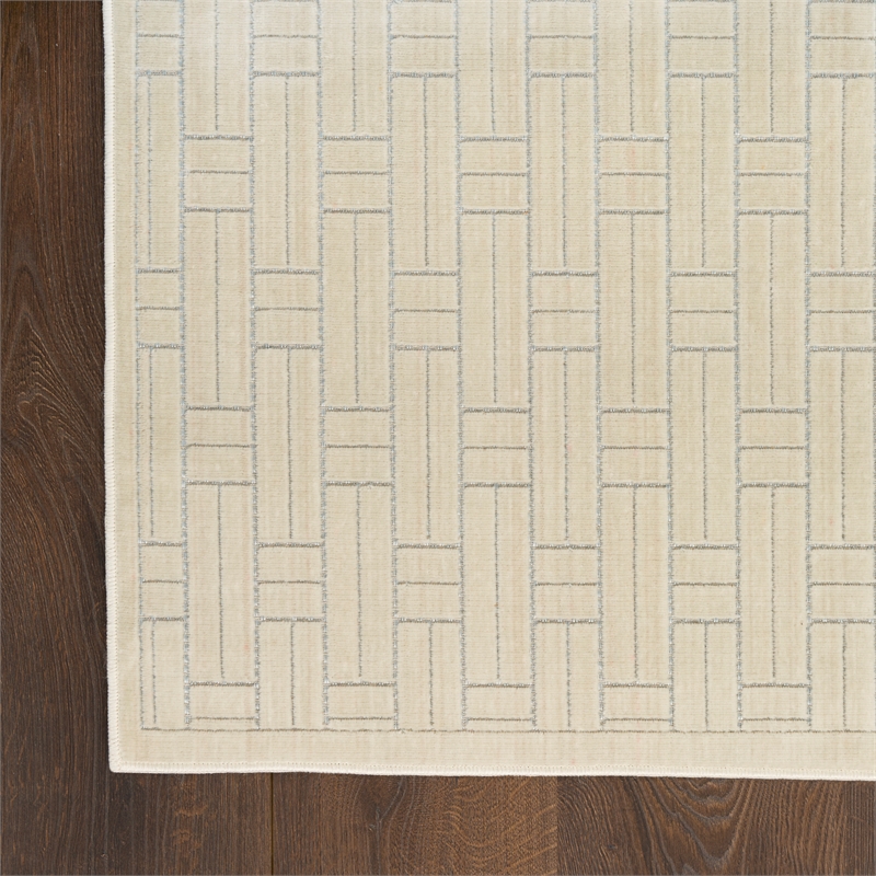 Nourison Home Washable Charm 4' x 6' PolyesterIvory Area Rug