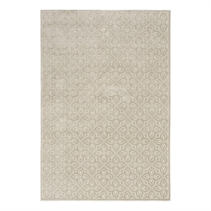 Nourison Home Washable Charm 4' x 6' Polyester Silver Ivory Area Rug