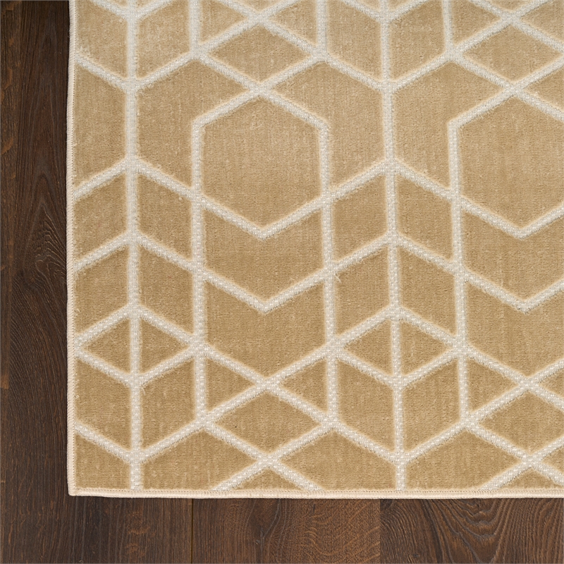 Nourison Home Washable Charm 6' x 9' Polyester Beige Ivory Area Rug