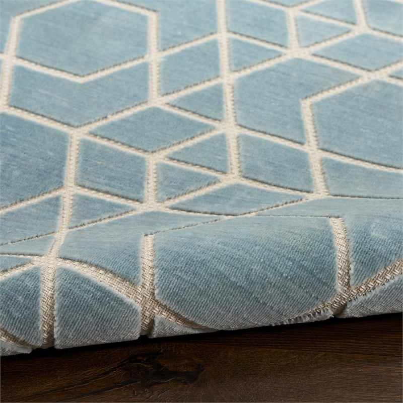 Nourison Home Washable Charm 6' x 9' Polyester Blue Ivory Area Rug