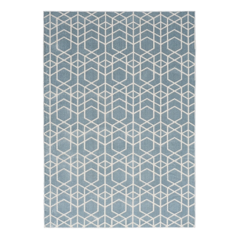 Nourison Home Washable Charm 6' x 9' Polyester Blue Ivory Area Rug