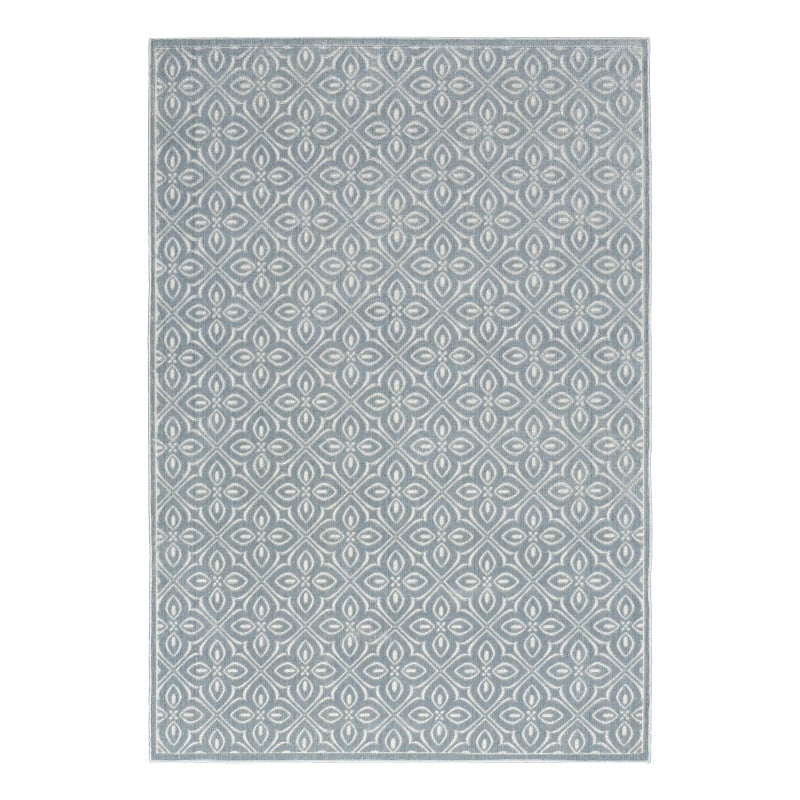 Nourison Home Washable Charm 6' x 9' Polyester Blue Ivory Area Rug