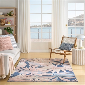 Nourison Home Aloha 5' x 8' Fabric Blue Rose Area Rug
