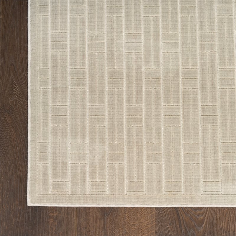 Nourison Home Washable Charm 6' x 9' Polyester Silver Ivory Area Rug