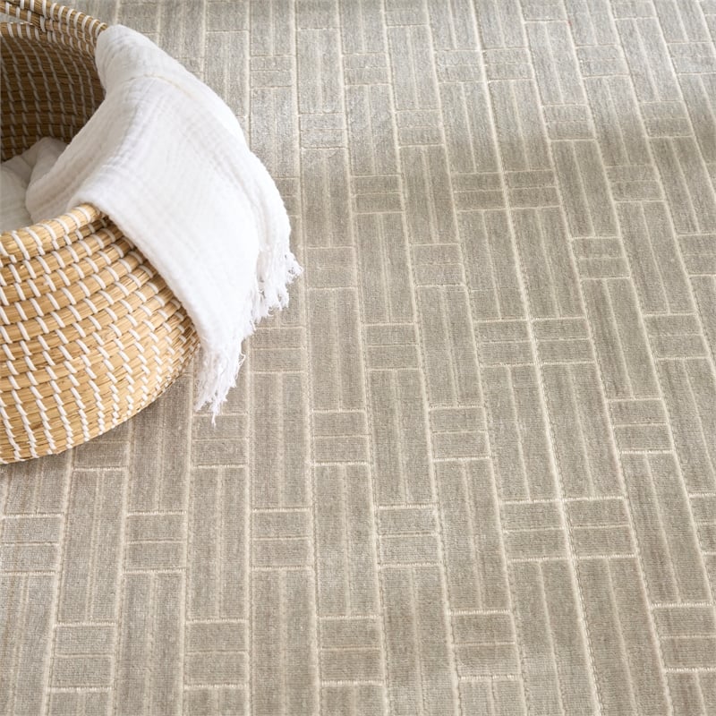 Nourison Home Washable Charm 6' x 9' Polyester Silver Ivory Area Rug