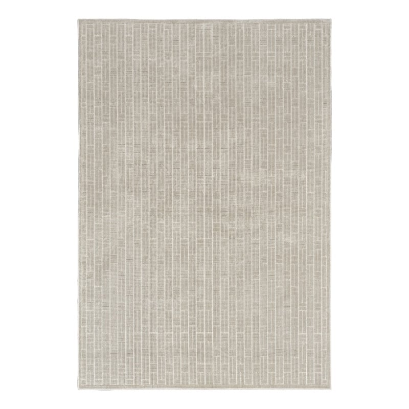 Nourison Home Washable Charm 6' x 9' Polyester Silver Ivory Area Rug